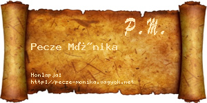 Pecze Mónika névjegykártya