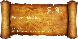 Pecze Mónika névjegykártya